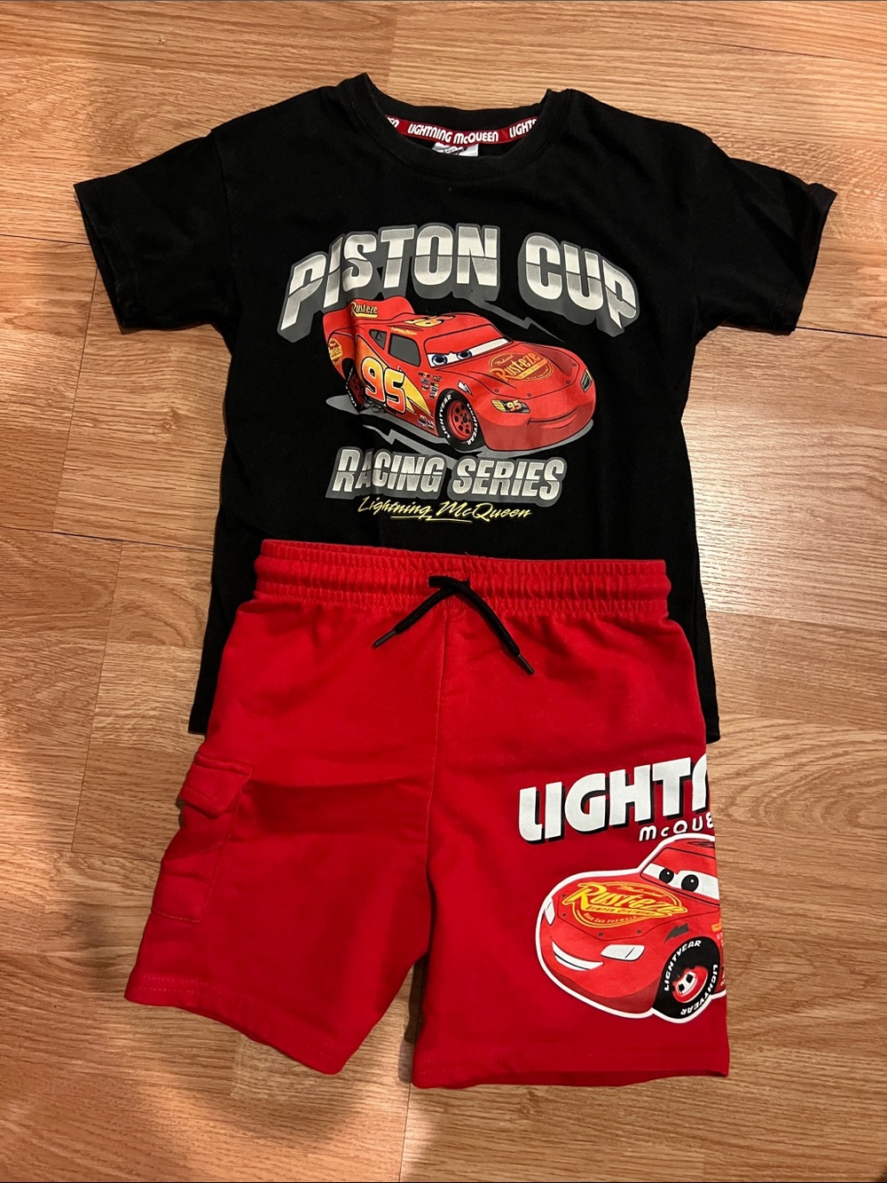 Disney Black Lightning McQueen Tee with Red Racing Shorts